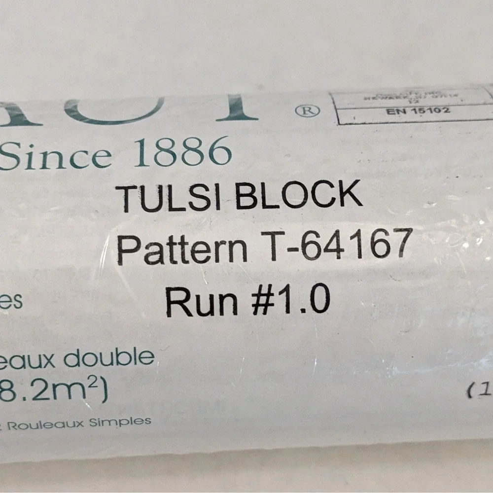 Thibaut Tulsi Block Wallpaper Tan White Paisley T-64187‎ Washable 60.75 Sq Ft